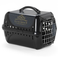 Переноска для кошек Moderna Trendy Runner Luxurious Pets, c металлической дверцей и замком, 49,4см х 32,2 см х 30,4 см, черная